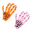 6 Stück pink-orange Halloween-Skelett-Haarclips 10