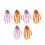 6 Stück pink-orange Halloween-Skelett-Haarclips 2