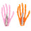 6 Stück pink-orange Halloween-Skelett-Haarclips 4