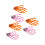 6 Stück pink-orange Halloween-Skelett-Haarclips 15