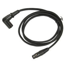 Cable XLR de ángulo recto, plateado, de 3 pines, negro, 4.9 pies