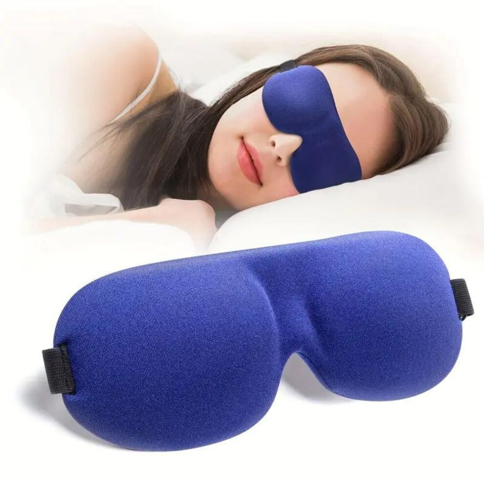 (blue) Unisex-adult Natural Silk Sleep Mask With Fully Adjustable Strap - Uv Protection, Unscented & Alcohol-free