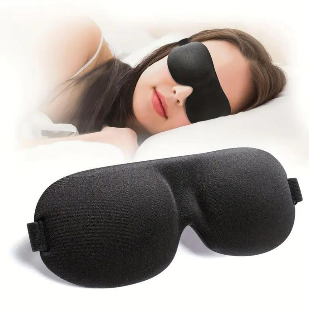 (black) Unisex-adult Natural Silk Sleep Mask With Fully Adjustable Strap - Uv Protection, Unscented & Alcohol-free