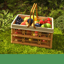 Med Jpn faltbarer Picknickkorb 37,5 x 24 x 20 cm Beige