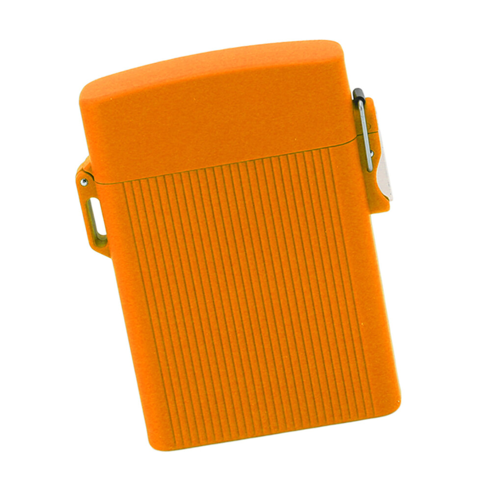 Orange Full Pack 16 Cigarettes Case Usb Rechargeable Windproof Flameless Cigarettes Lighter Case Waterproof Cigarette Box With Lanyard