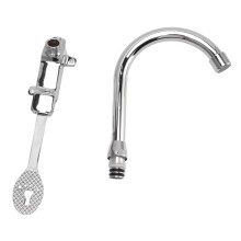Edelstahl-Fußpedalarmatur, bodenmontiert, Silber