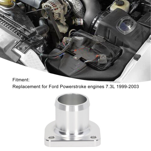 Powerstroke 7,3 L Billet-Thermostatgehäuse Silber 2