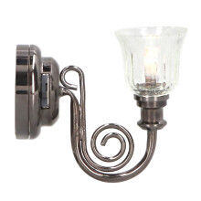 Lámpara de pared 1:12 LED, metal vintage, 4 cm, 120 mAh