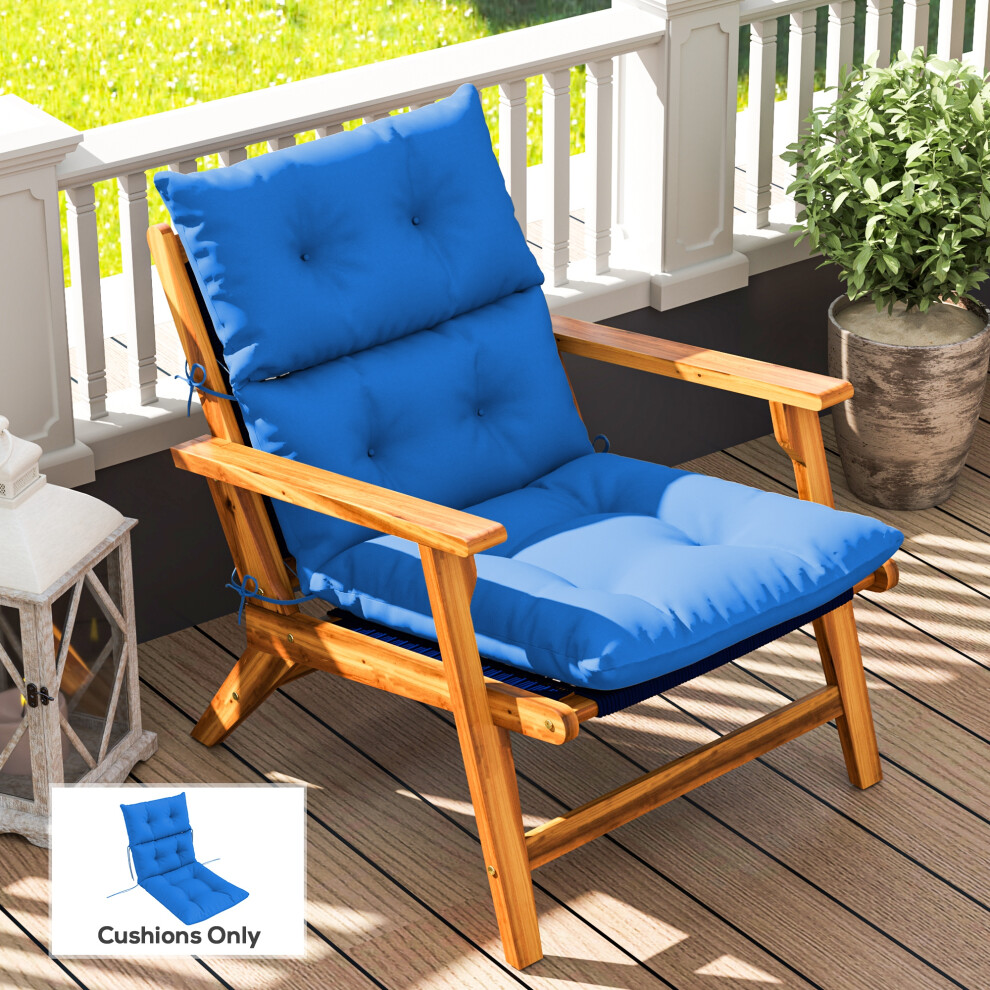 Outsunny Adirondack Chair Cushion Rocking Chair Cushion W/ Ties, Blue