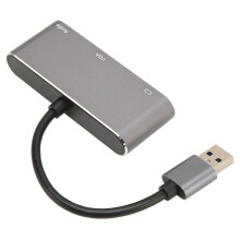Hub USB 3.0 HDMI VGA 3-en-1, 1920x1080, gris plateado