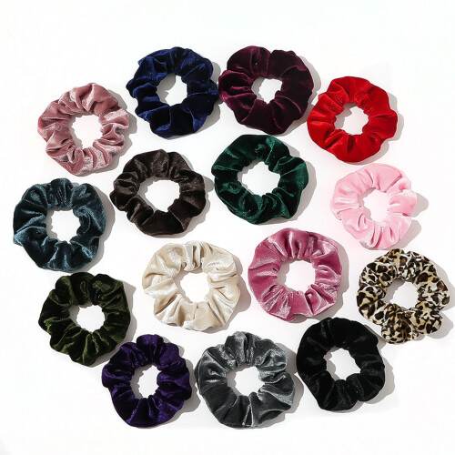 Haargummis 10er-Pack Samt-elastische Haargummis für Damen und Mädchen Candy-Farben 1