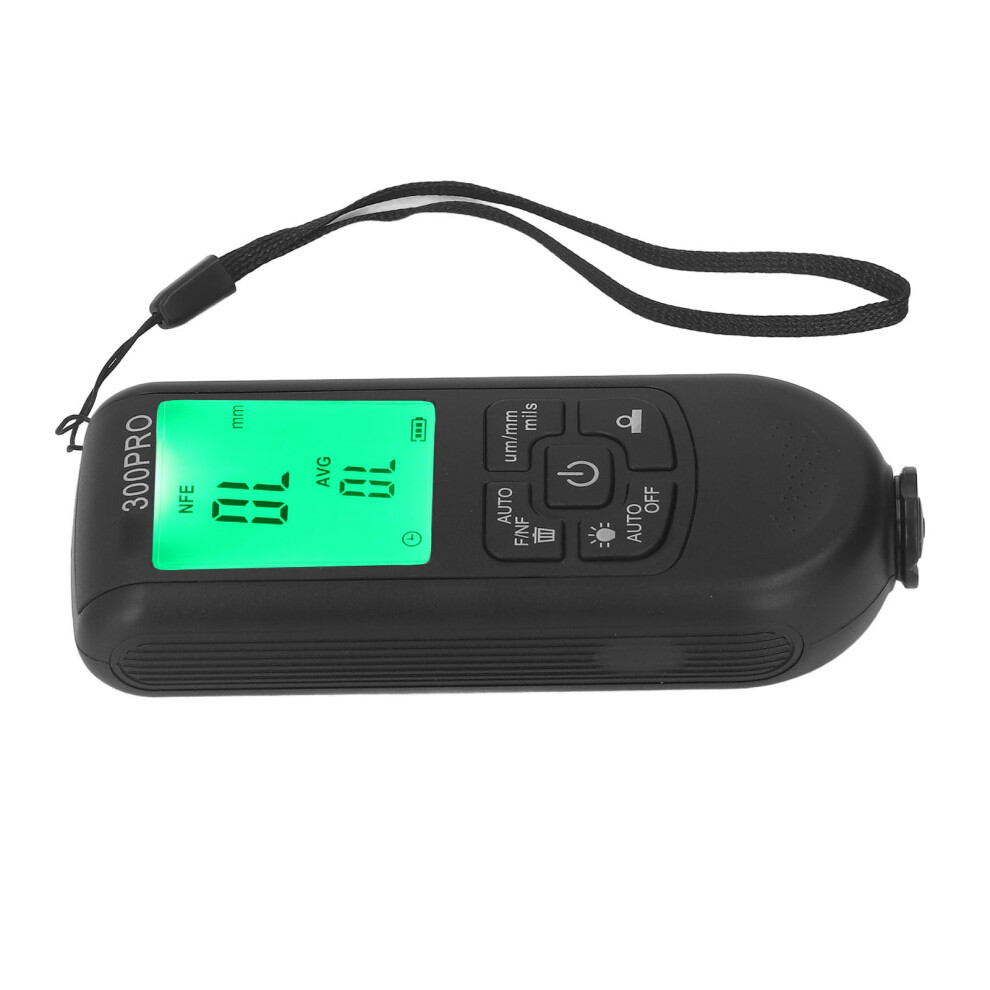 Paint Thickness Gauge Coating Depth Meter Tester Digital Display 0Â2000Um For Vehicle Black 4971319679217