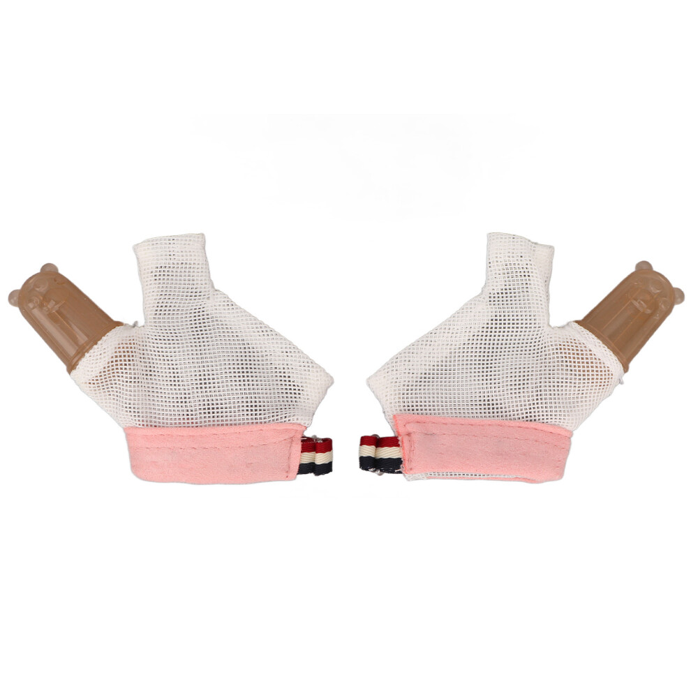 Pink 1 Pair Thumb Sucking Stop Glove Soft Adjustable With Buckle Thumb Treatment Protector For Kid