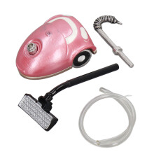 Aspiradora para casa de muñecas a escala 1:12 de metal rosa