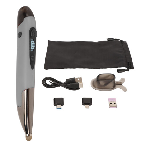 Kabellose Stiftmaus 500mAh, Klein, Silber-Grau 1