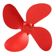 Stove Fan Blade Aluminium Alloy 4 Blades Set Kit with Hex Wrench Screw for Replacement Red