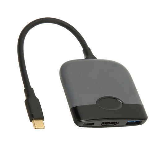 De USB-C a HDMI 4K30/1080P60, hub USB-C 3-en-1, negro 2