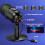 Micrófono condensador USB cardioide RGB, cable de 2 m, negro 7