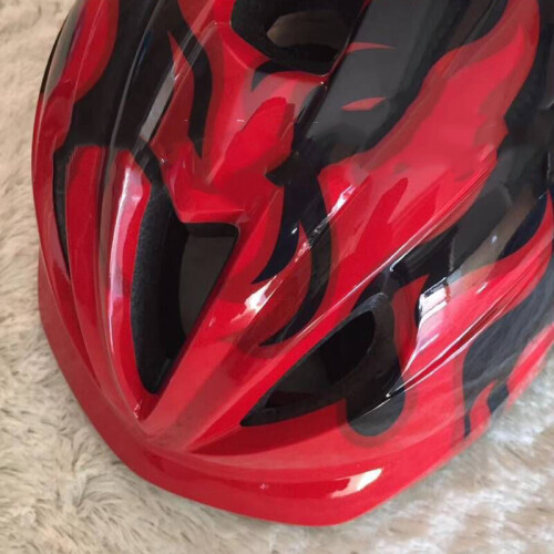 Kinderhelm - verstellbare Größe PVC & EPS Schwarz/Rot 2