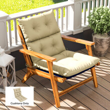 Outsunny Adirondack Chair Cushion Rocking Chair Cushion w/ Ties, Beige