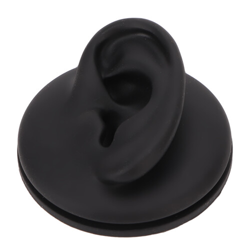 Modelo de oreja izquierda de silicona con base redonda negra 1