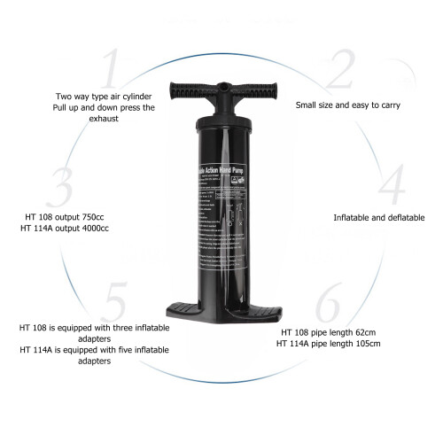 Hand Pulled Air Pump Manual Inflatable Pump Rubber Boat Inflatable Pump Portable Inflator Large Two Way 4000CC 2