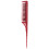Gerader Haarkamm mit langem Griff rot ABS Nylon Wolle 2