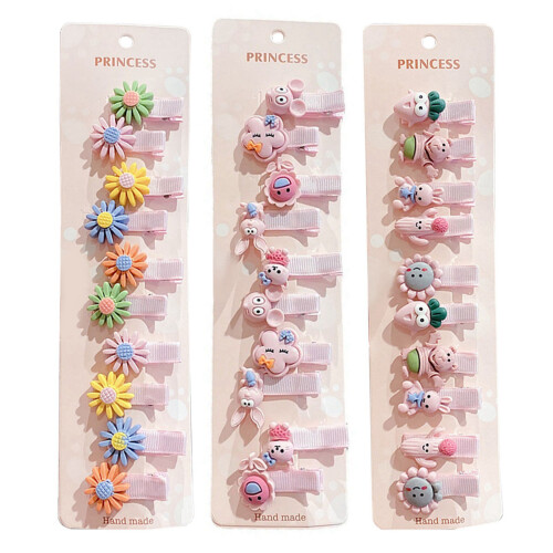 30 Stück Blumen-Acryl-Haarspangen - bunte Clips 1