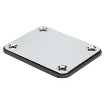 Quadratische Metall-Halsplatte, 4-Loch, Silber, Rückseitenmontage