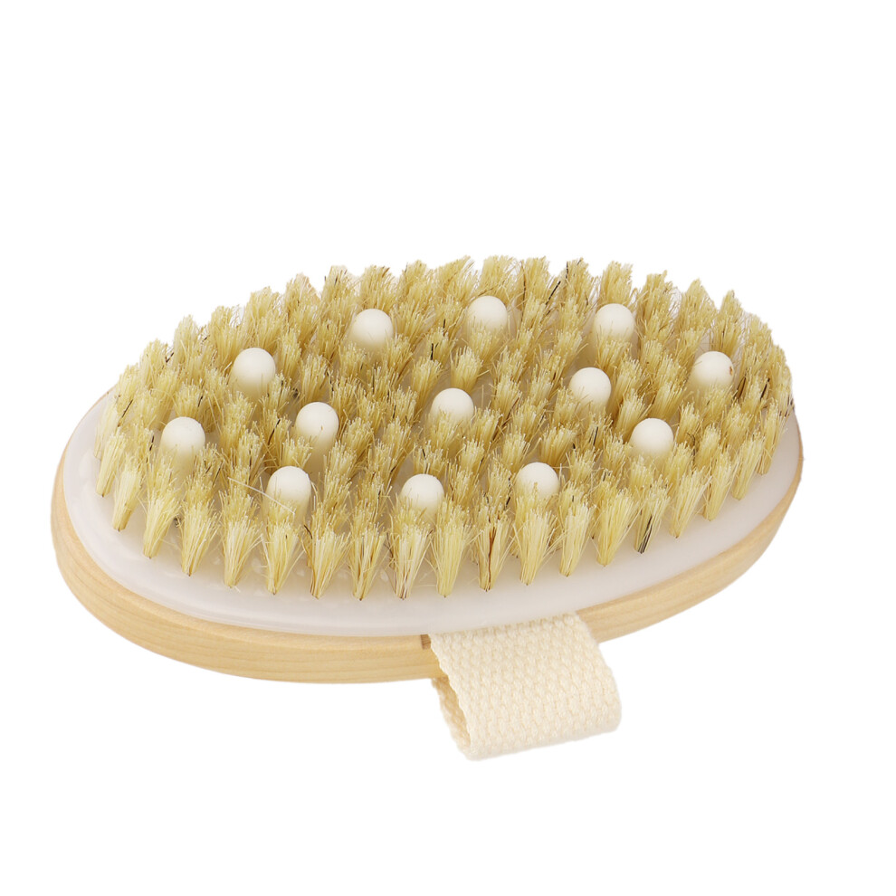 Body Brush Scrubber Wood Frame Massage Exfoliating Dry Body Brush for Lymphatic Drainage