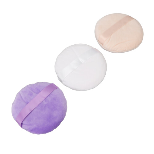 3 piezas Puff de velour, redondo extragrande con lazo