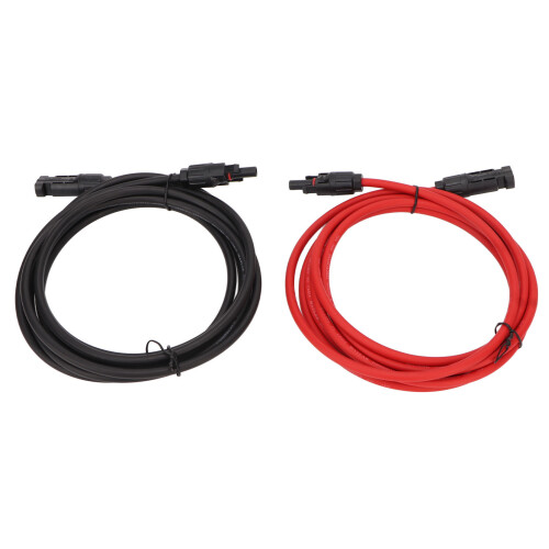 Cable de extensión solar de cobre PPE, 4 m, 6 mm², negro