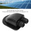 Pasacables solares de entrada doble IP68 ABS negro 9