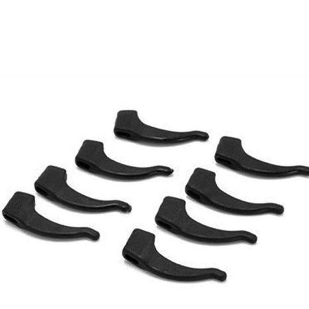 (black) 5pairs Anti Slip Glasses Ear Hooks Tip Eyeglasses Grip Temple Holder Silicone