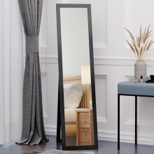 HOMCOM Full Length Mirror, Floor Standing or Wall-Mounted Long Mirror, Black