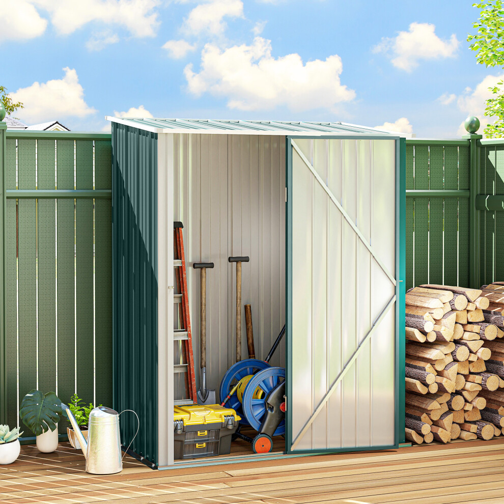 Outsunny Outdoor Storage Shed W/ Lockable Door For Garden, Green