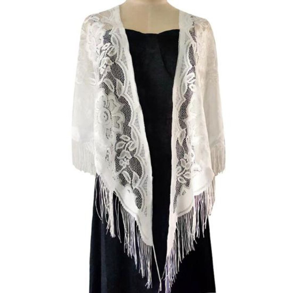 (white) Sunscreen Scarf Stylish Thin Skin-touch Lace Shawl Summer Beach Sunscreen Scarf Shawl Women Shawl Female Accessories