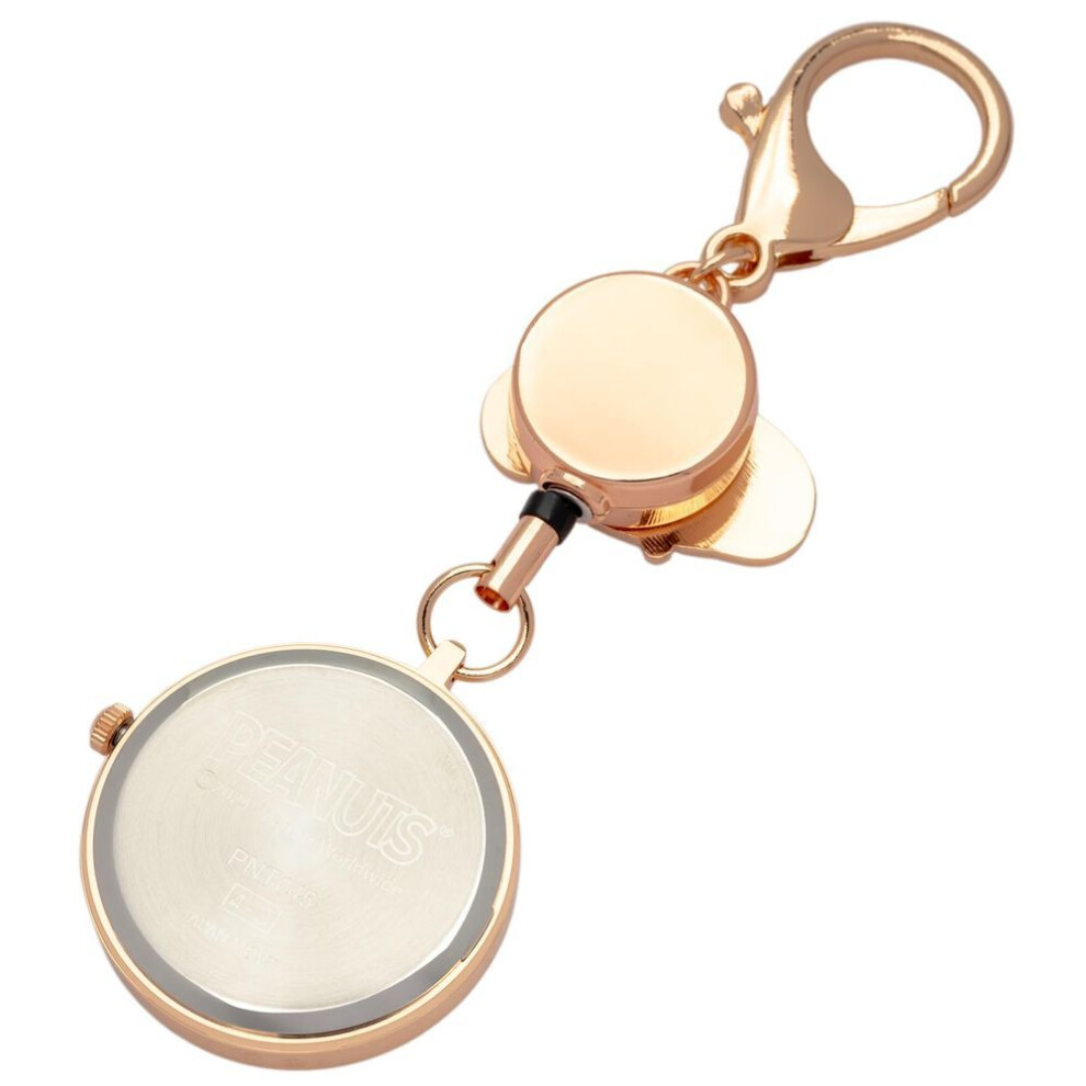 Pocket Watch Keychain Watch Analog Snoopy Eporil Watch S Pink Gold [fieldwork] Women's Pnt045-3
