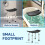 Homcom HOMCOM Aluminium Shower Stool w/ Adjustable Height Non-Slip Bath Stool Black 6