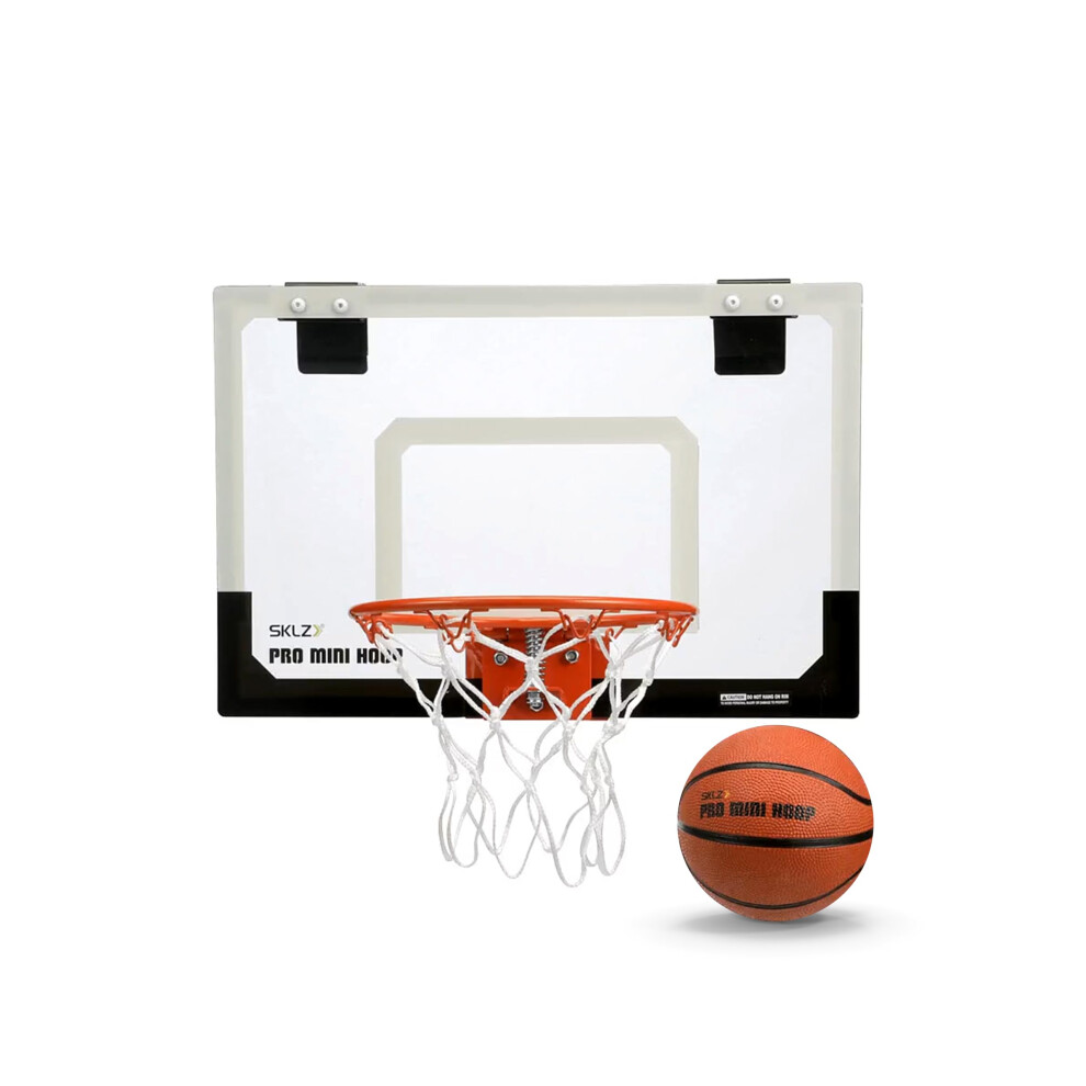 SKLZ Pro Mini Basketball Hoop + Mini Basketball, Protective Back Padding and Door Hooks, Standard Backboard