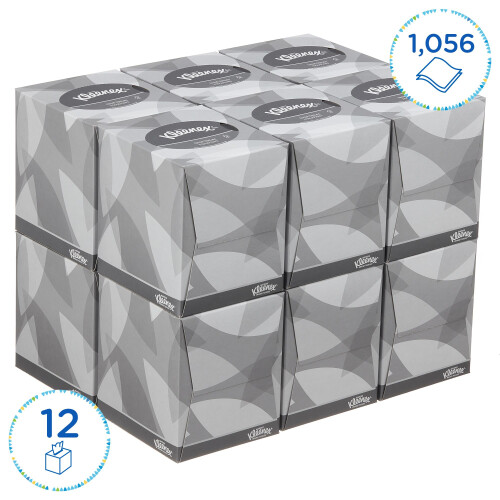 Kleenex Kleenex Facial Tissues - 12 Boxes x 88 Sheets (1,056 Total), 2-Ply 2