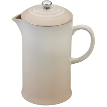 Le Creuset Stoneware Cafetière French Press with Stainless Steel Plunger, 1 Litre, Serves 3-4 Cups, Meringue, 60706087160003