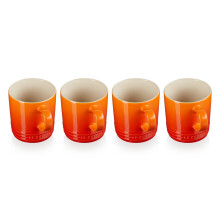 Le Creuset Stoneware Mugs, 350 ml each, Volcanic, 4 Count (Pack of 1)