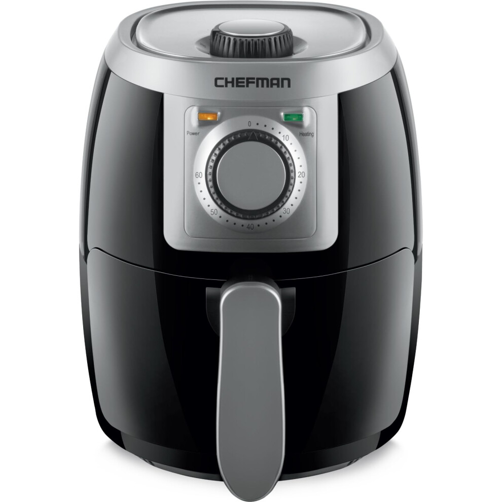 Chefman TurboFry 2L Air Fryer, 1000W, 60-Min Timer, Black