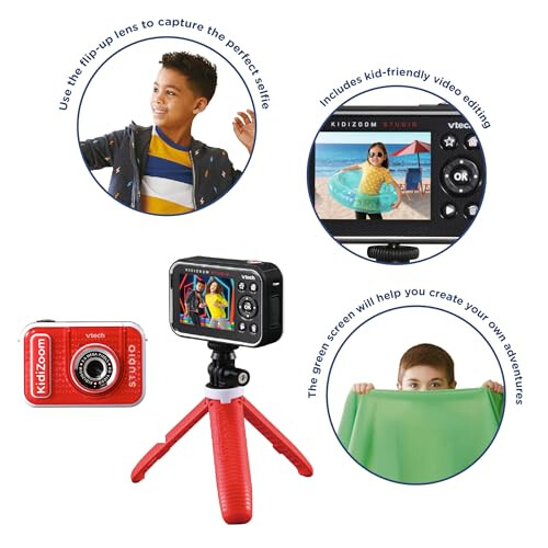 VTech VTech KidiZoom Studio (Red), Video Camera w/ Games, Rechargeable 2