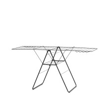 Brabantia HangOn Laundry Drying Rack (25m / Matt Black) Compact, Foldaway, Adjustable Indoor Stainless Steel Clothes Horse