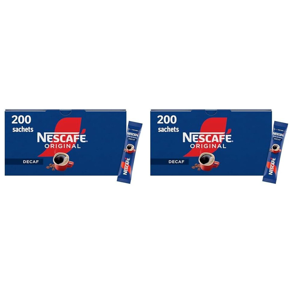 Nescafe Nescafé Original Decaf Instant Coffee Sachets - 200 X 1.8G Sticks (Pack Of 2)