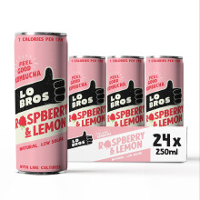 Lo Bros Kombucha Raspberry Lemon 24x250ml - Live Cultures, Low Sugar