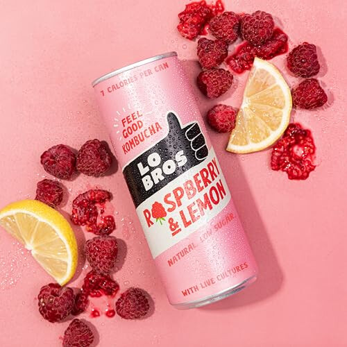 Lo Bros Kombucha Raspberry Lemon 24x250ml - Live Cultures, Low Sugar 2