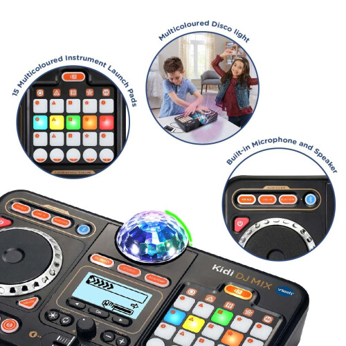 VTech VTech Kidi DJ Mix, 15 Tracks, 4 Music Styles, Lights, Black 2